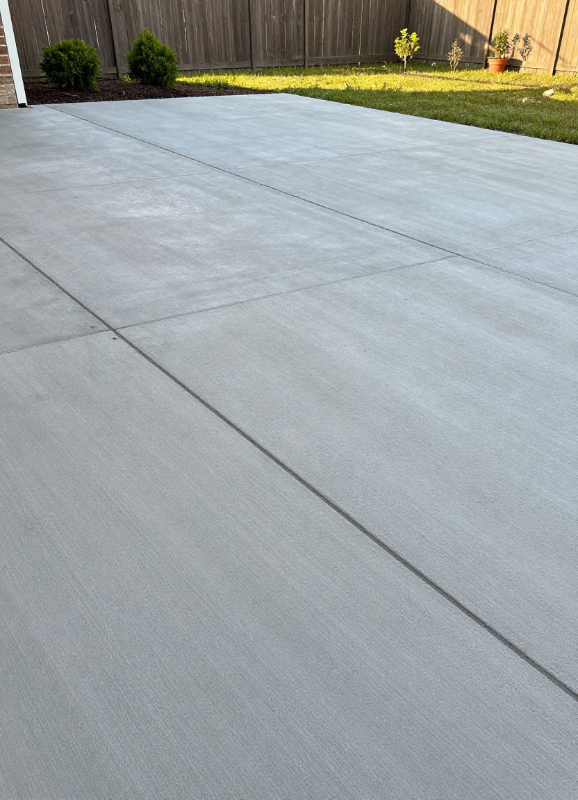 new concrete patio area